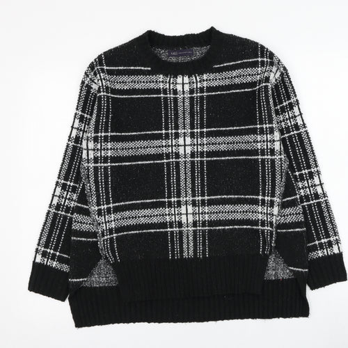 Marks and Spencer Womens Black Round Neck  Acrylic Pullover Jumper Size S