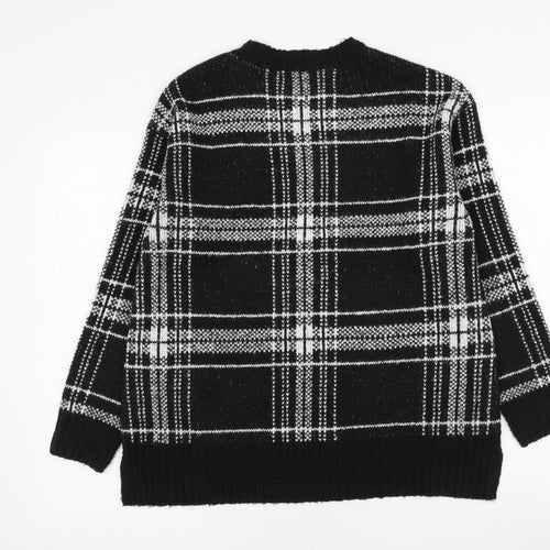 Marks and Spencer Womens Black Round Neck  Acrylic Pullover Jumper Size S