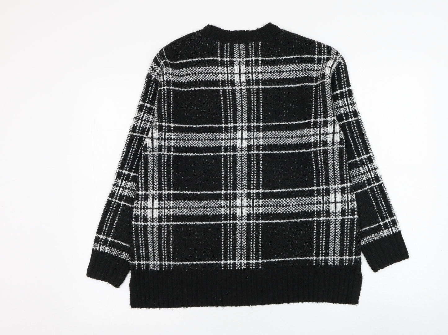 Marks and Spencer Womens Black Round Neck  Acrylic Pullover Jumper Size S