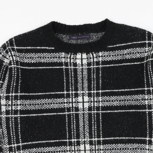 Marks and Spencer Womens Black Round Neck  Acrylic Pullover Jumper Size S