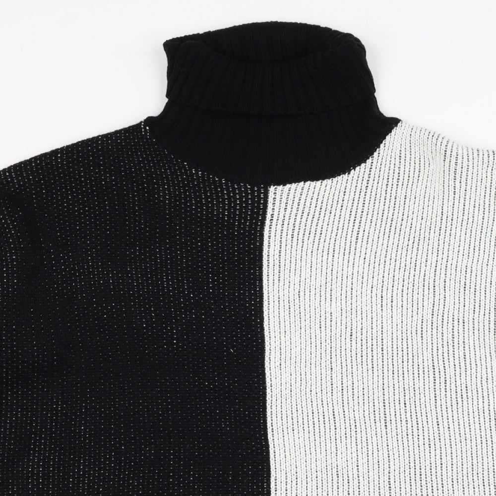 Pep&co Womens Black Roll Neck  Acrylic Pullover Jumper Size 16