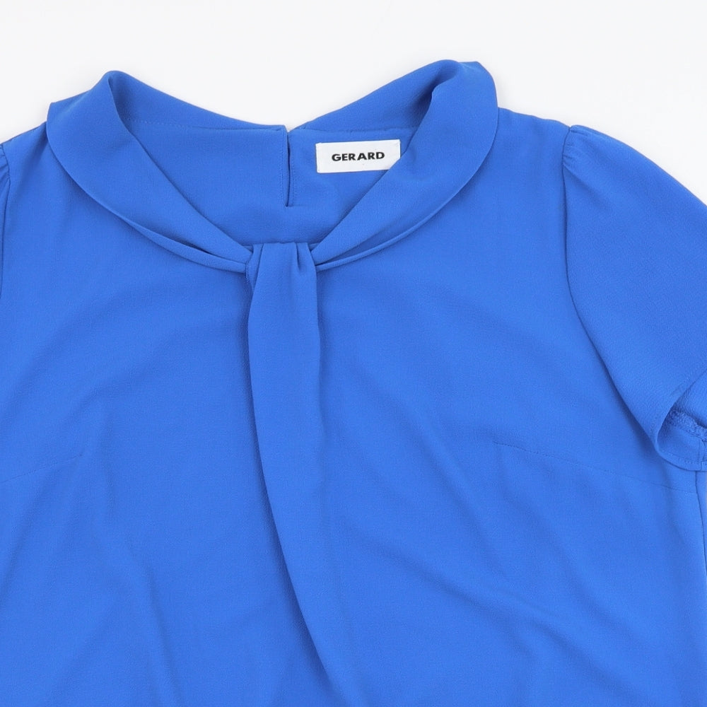 Gerard Womens Blue  Polyester Basic Blouse Size 18 Round Neck
