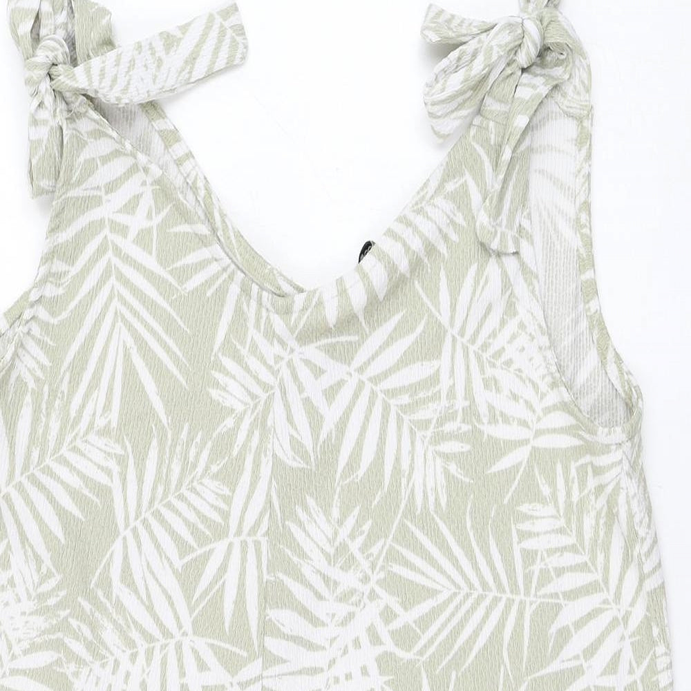 Pep&co Womens Green Floral Polyester Playsuit One-Piece Size 16 L3 in Pullover