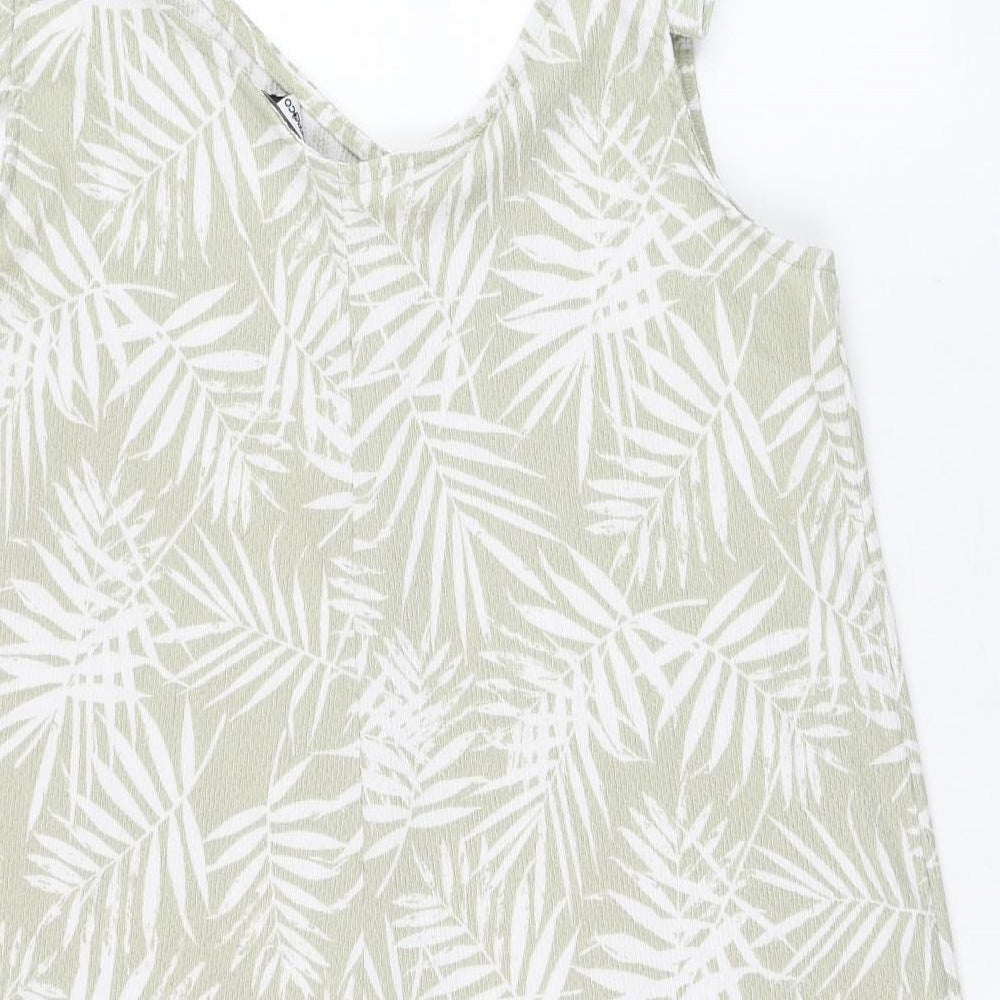 Pep&co Womens Green Floral Polyester Playsuit One-Piece Size 16 L3 in Pullover