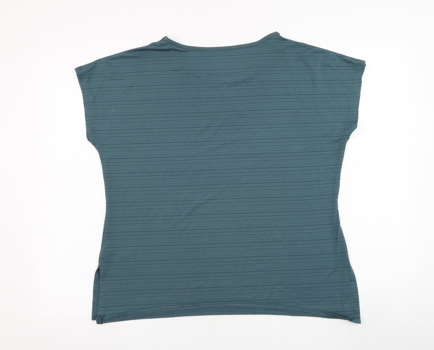 Dunnes Stores Womens Green  Polyester Basic T-Shirt Size 12 Round Neck Pullover