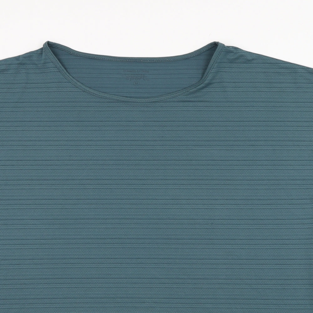 Dunnes Stores Womens Green  Polyester Basic T-Shirt Size 12 Round Neck Pullover