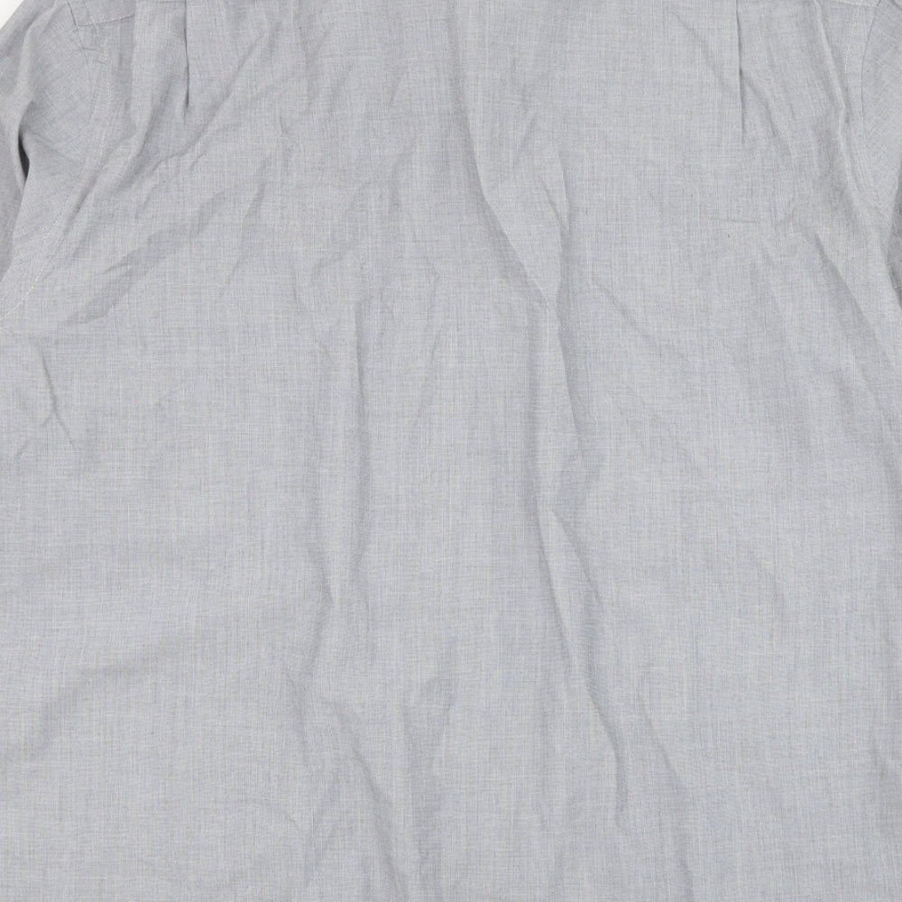George Mens Grey  Cotton  Dress Shirt Size 17 Collared Button