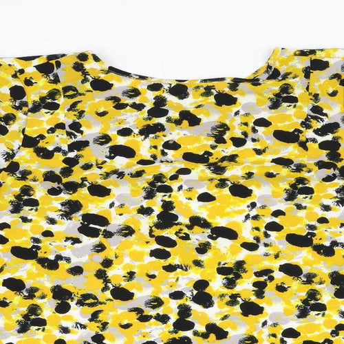 H&M Womens Yellow  Polyester Basic Blouse Size 4 Round Neck