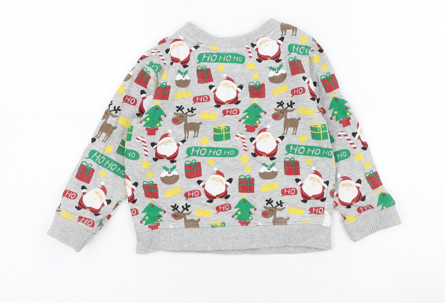 Boots Mini Club Boys Grey  Cotton Pullover Sweatshirt Size 3-4 Years  Pullover - Christmas