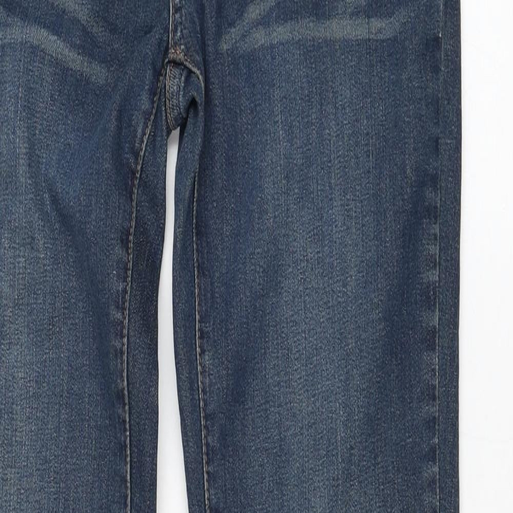 Collection Womens Blue  Cotton Straight Jeans Size 8 L33 in Regular Zip