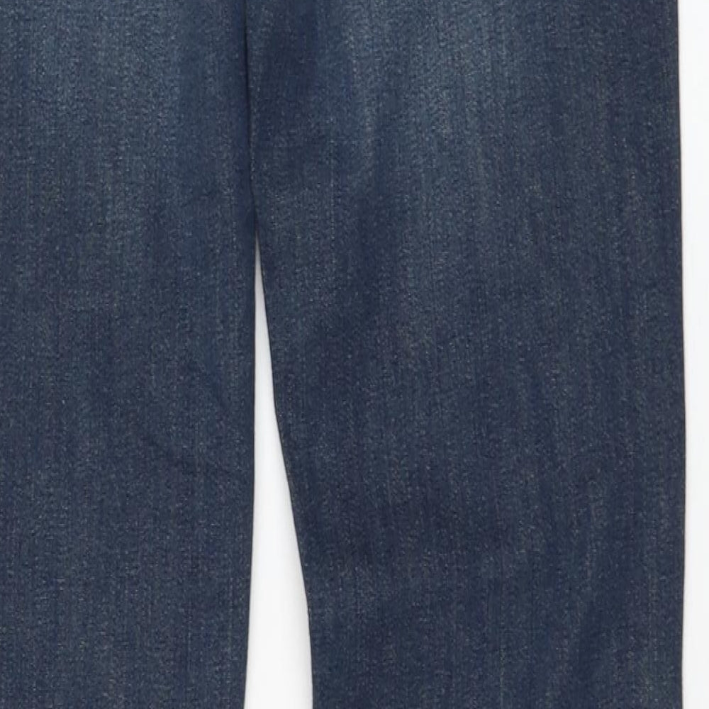 Collection Womens Blue  Cotton Straight Jeans Size 8 L33 in Regular Zip