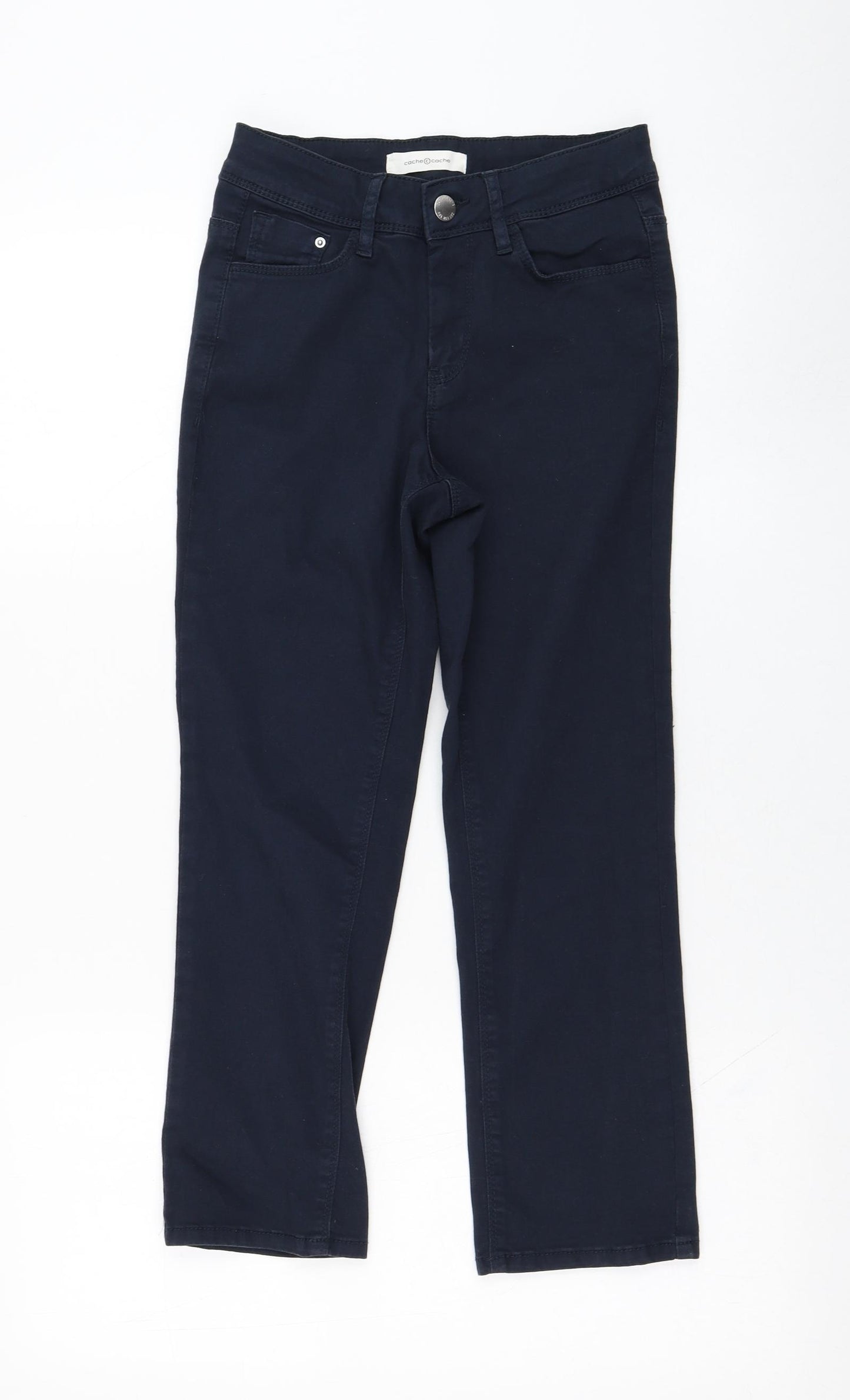 Cache Cache Womens Blue  Polyester Cropped Jeans Size 24 in L22 in Regular Zip