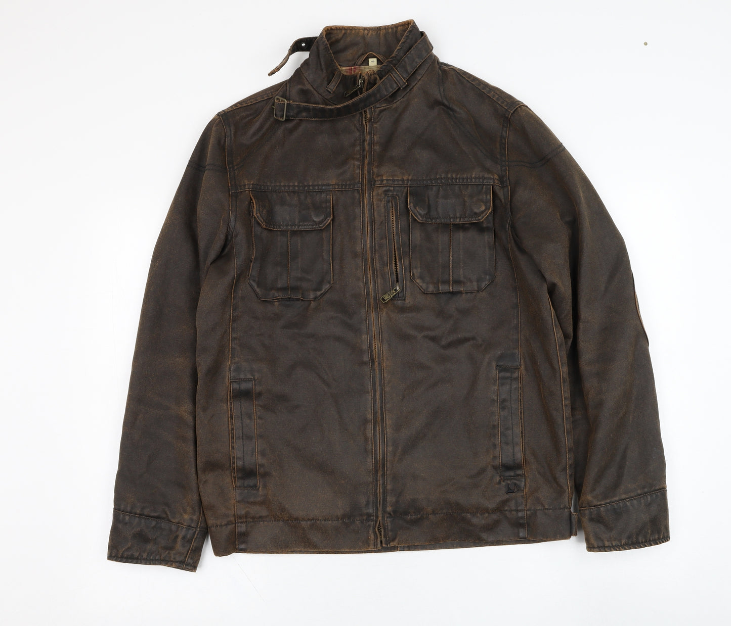 MANTARAY PRODUCTS Mens Brown   Biker Jacket Size S  Zip