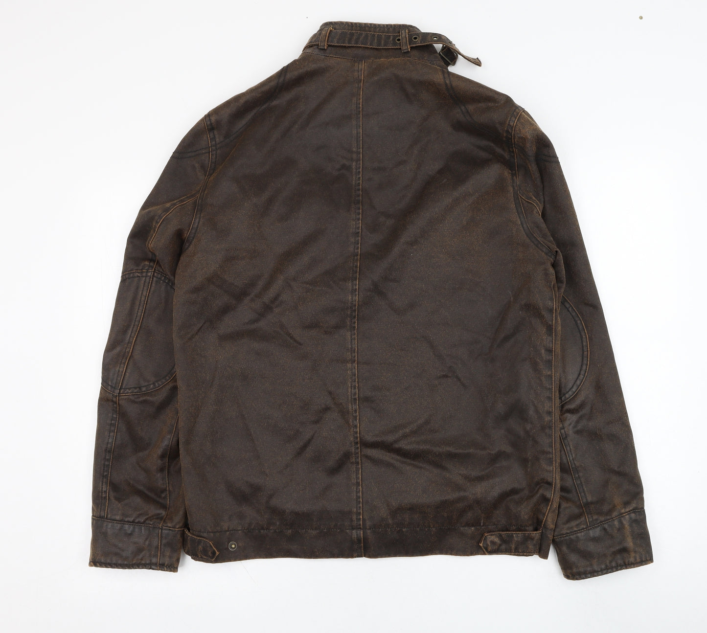 MANTARAY PRODUCTS Mens Brown   Biker Jacket Size S  Zip