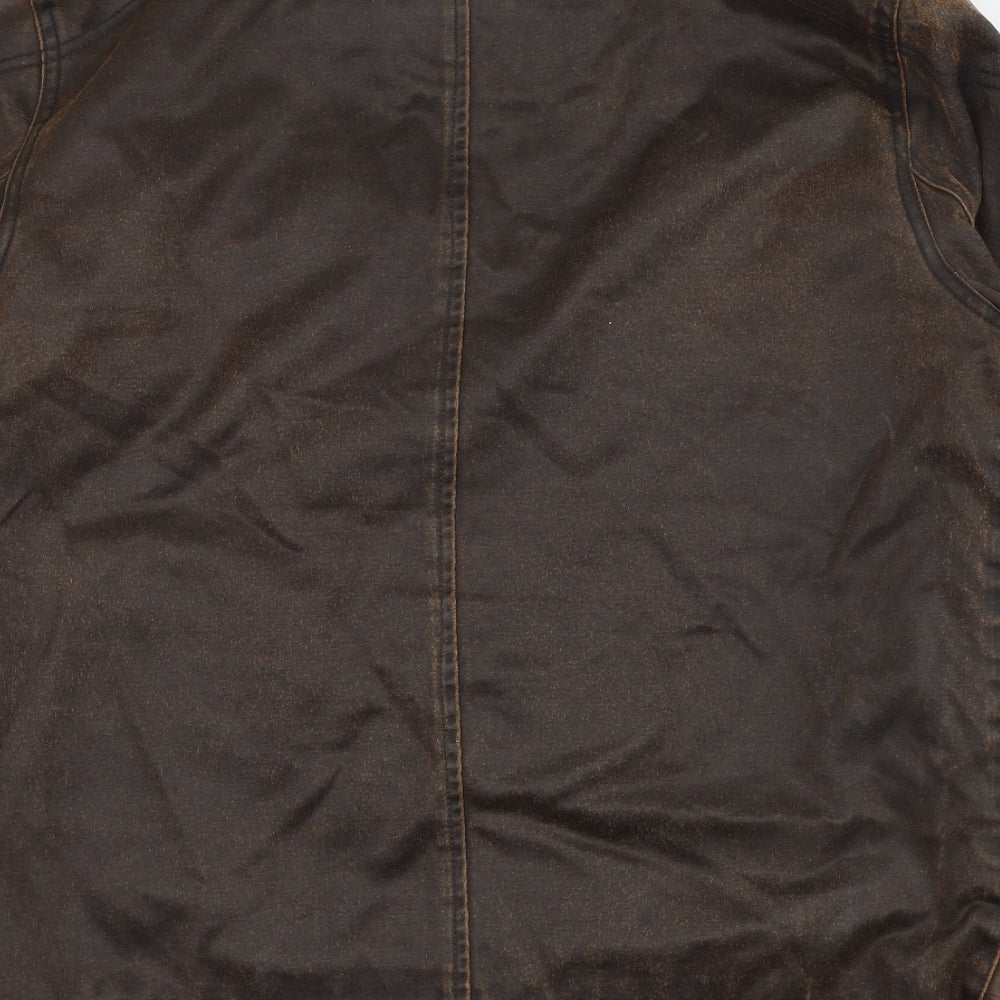 MANTARAY PRODUCTS Mens Brown   Biker Jacket Size S  Zip