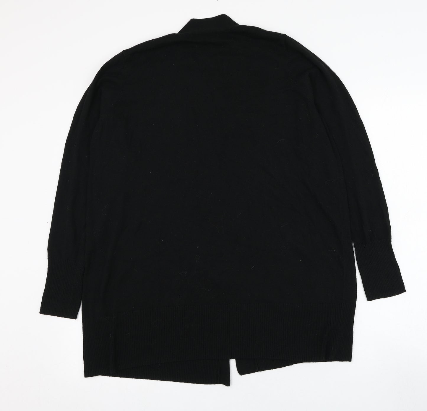 F&F Womens Black Square Neck  Nylon Cardigan Jumper Size 16