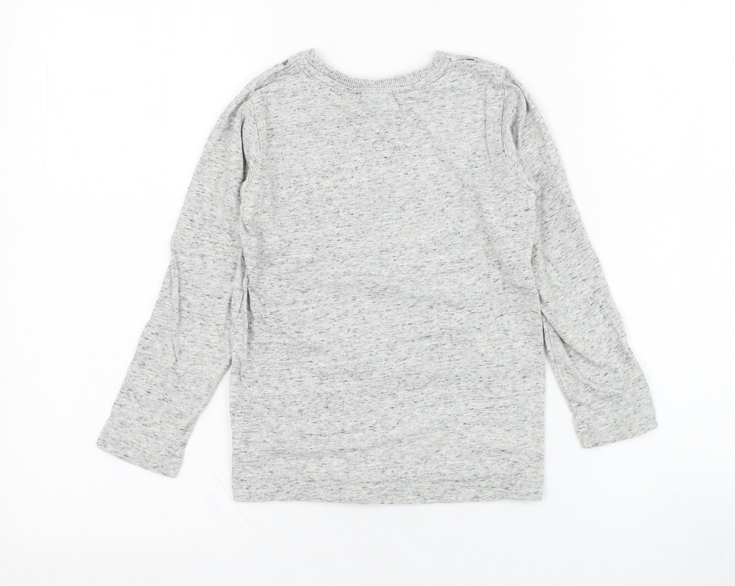 NEXT Boys Grey  Cotton Basic T-Shirt Size 6 Years Round Neck Pullover - Guitar