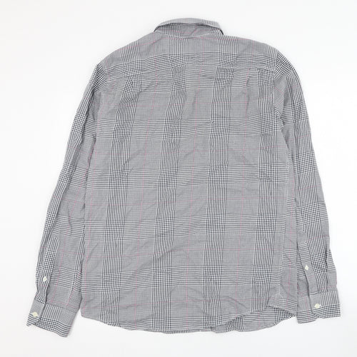 Jack Wills Mens Blue Check Cotton  Button-Up Size M Collared Button