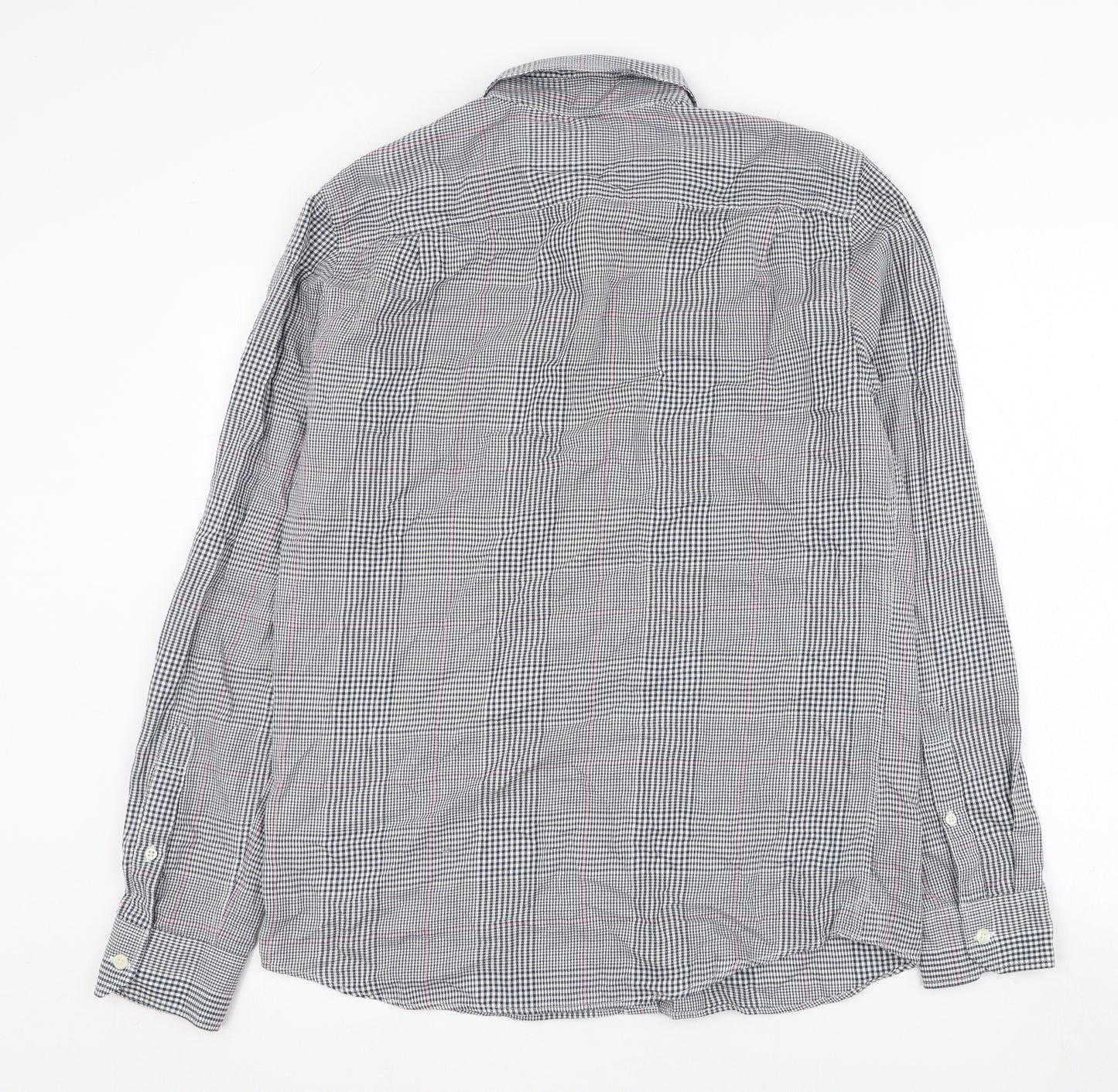 Jack Wills Mens Blue Check Cotton  Button-Up Size M Collared Button