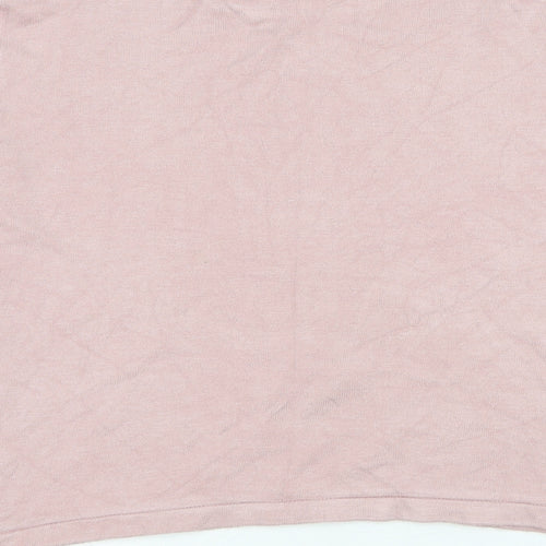 Alexara Womens Pink Round Neck  Viscose Pullover Jumper Size M