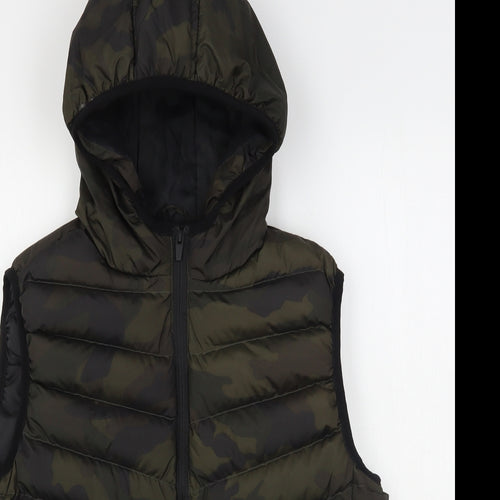 Brave Soul Womens Green Camouflage  Gilet Coat Size M  Zip