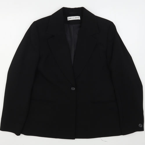 Armaranto Womens Black  Polyester Jacket Blazer Size 14