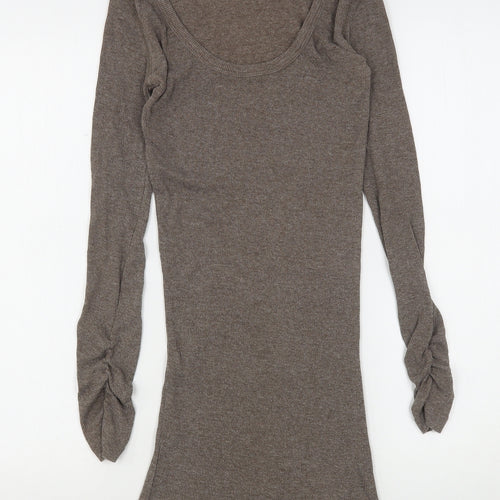 New Look Womens Brown Round Neck  Polyester Pullover Jumper Size 8