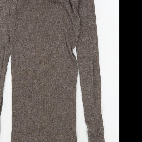 New Look Womens Brown Round Neck  Polyester Pullover Jumper Size 8