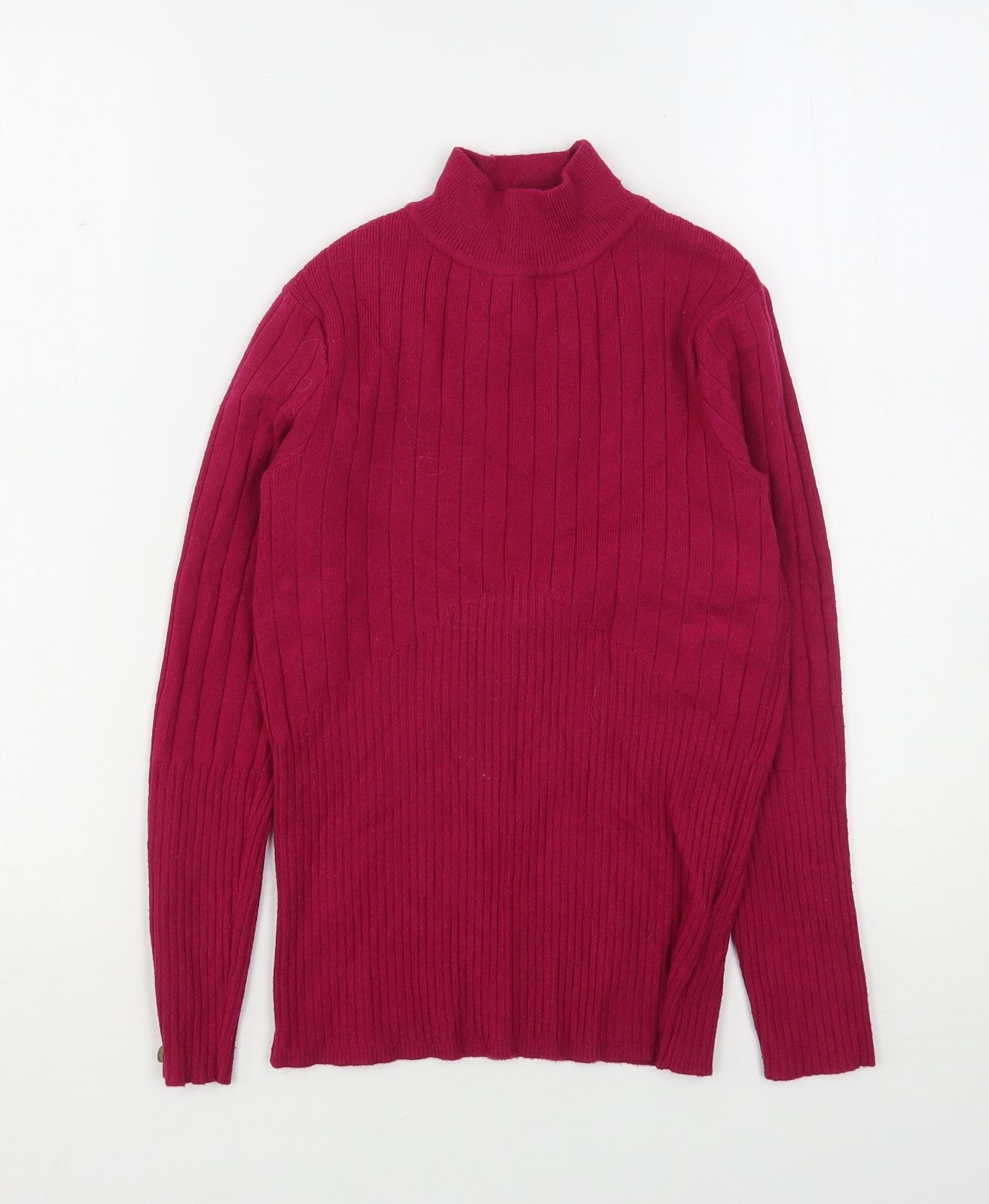 Marks and Spencer Womens Purple High Neck  Viscose Pullover Jumper Size 8