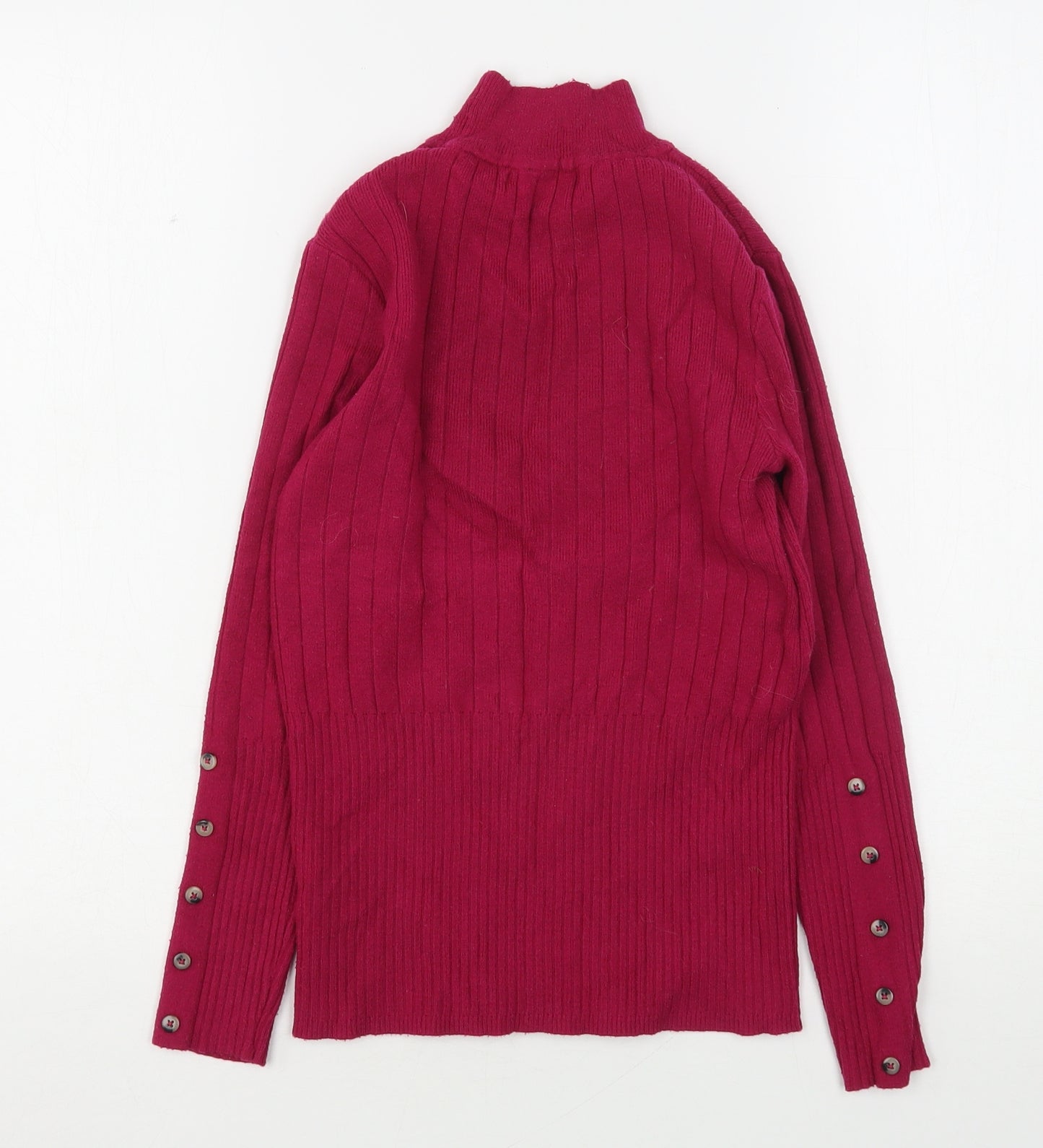 Marks and Spencer Womens Purple High Neck  Viscose Pullover Jumper Size 8