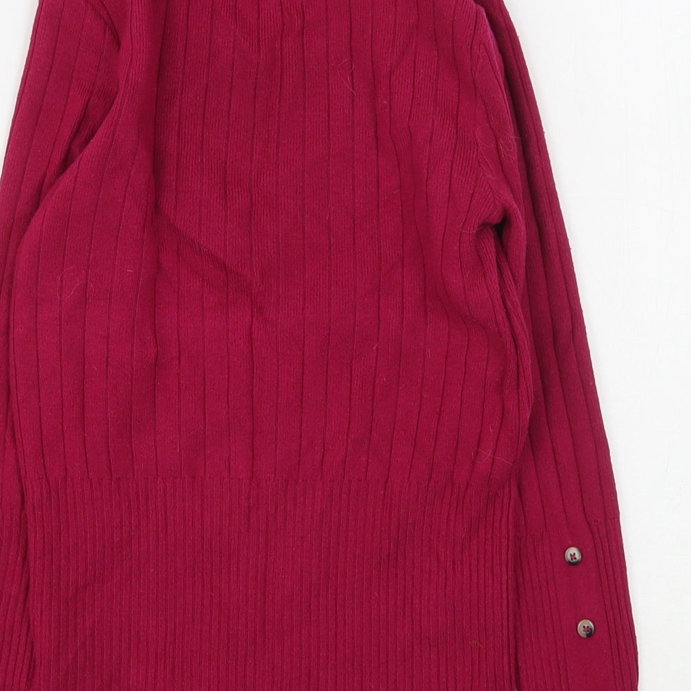 Marks and Spencer Womens Purple High Neck  Viscose Pullover Jumper Size 8