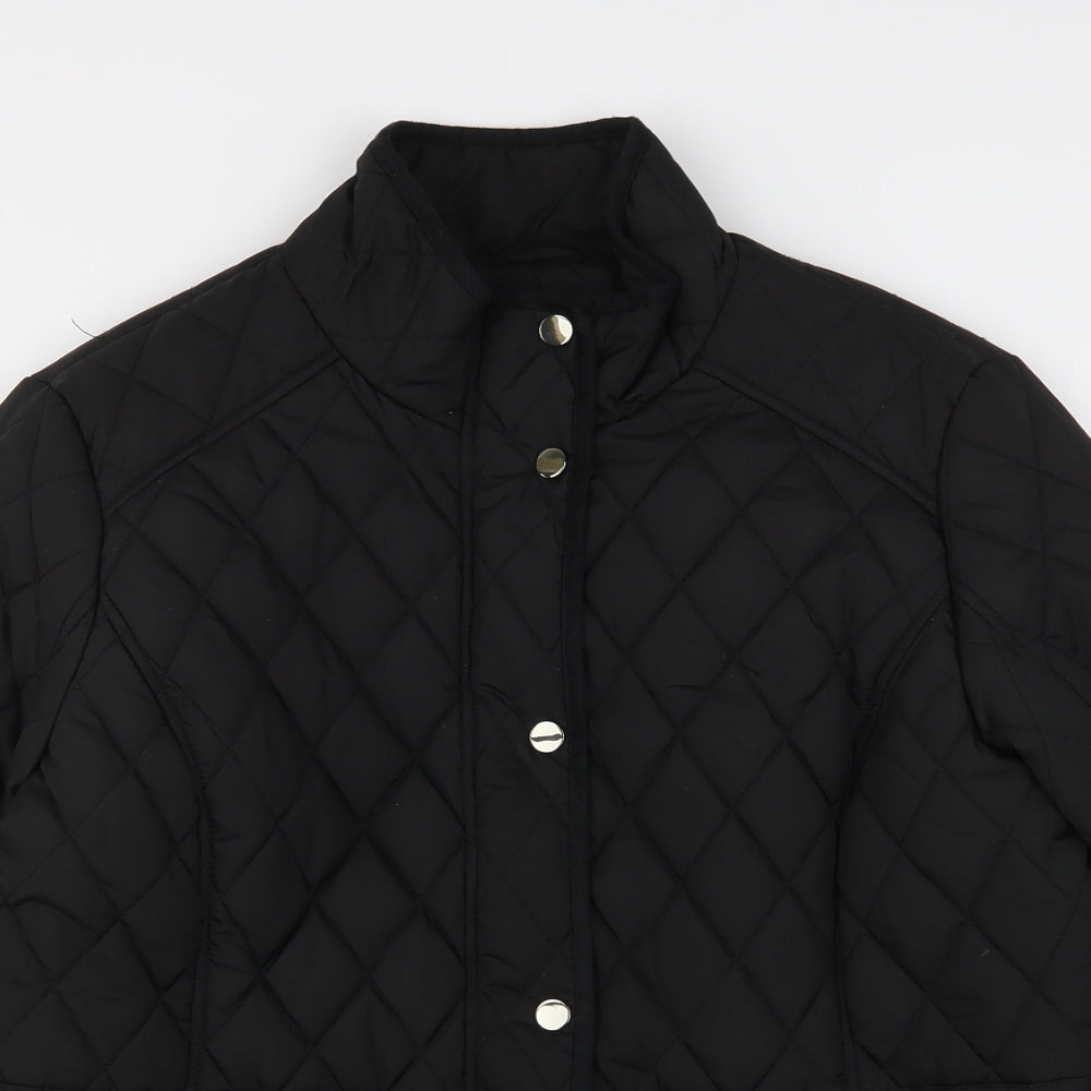 George Womens Black   Quilted Jacket Size 16
