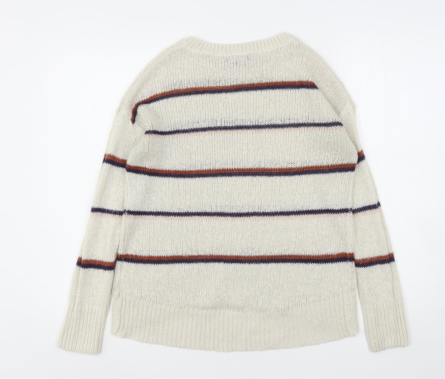 New Look Womens Multicoloured Round Neck Striped Acrylic Pullover Jumper Size S