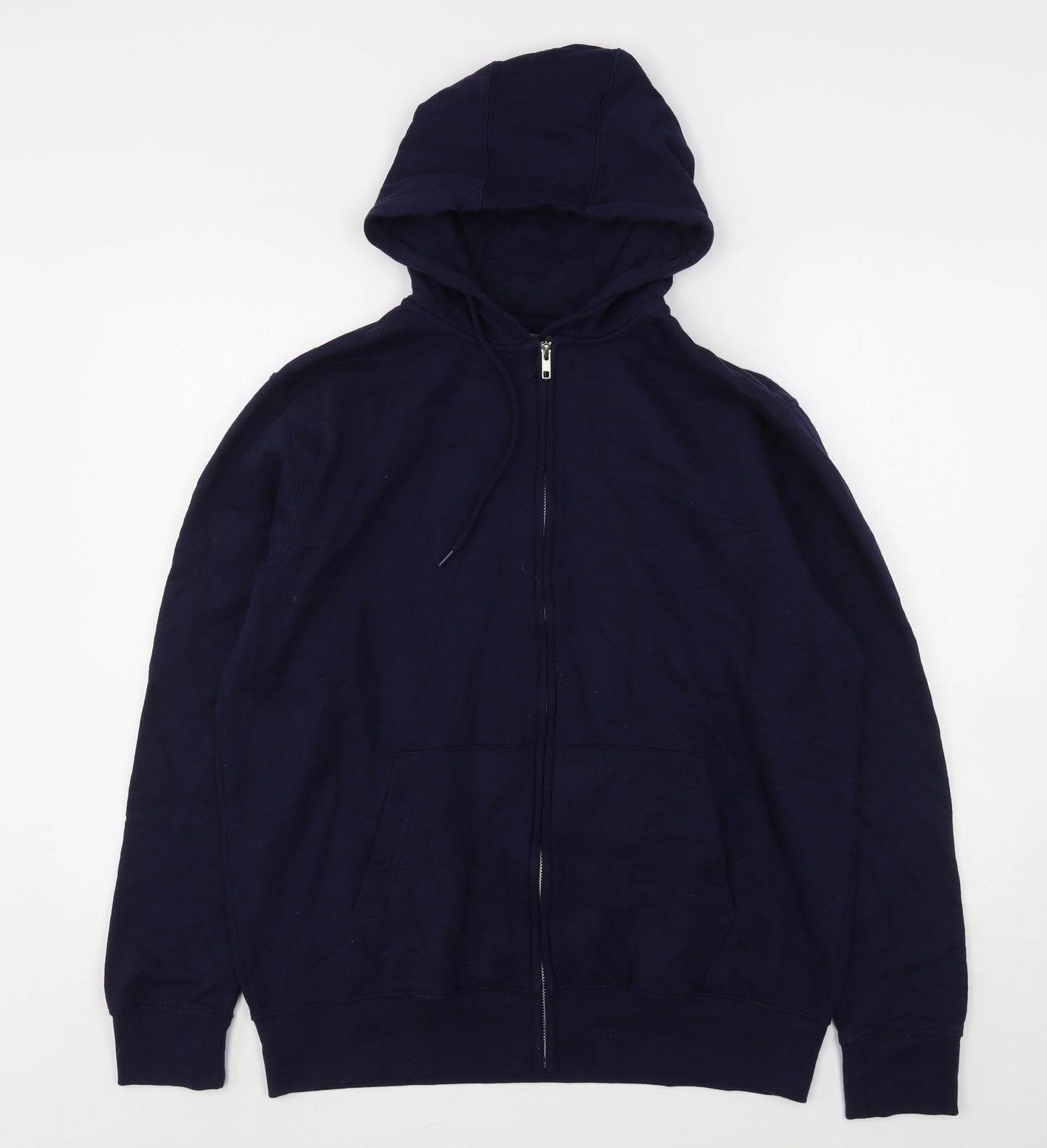 George Mens Blue  Cotton Full Zip Hoodie Size L
