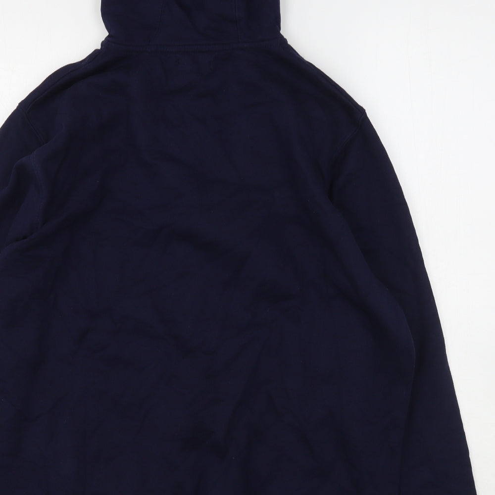 George Mens Blue  Cotton Full Zip Hoodie Size L