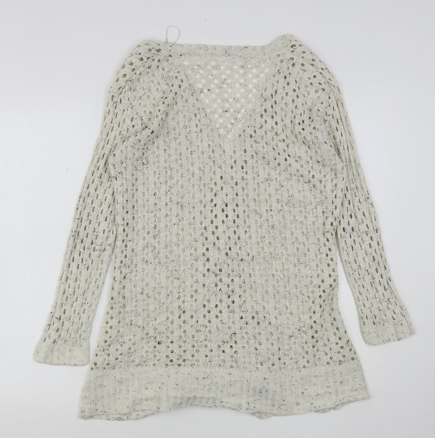 Select Womens Beige V-Neck  Acrylic Cardigan Jumper Size 10