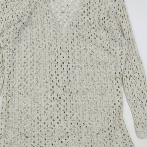 Select Womens Beige V-Neck  Acrylic Cardigan Jumper Size 10