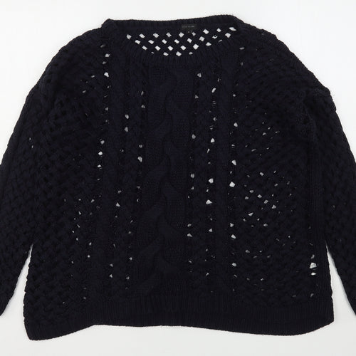River Island  Womens Blue Round Neck  Acrylic Pullover Jumper Size 8