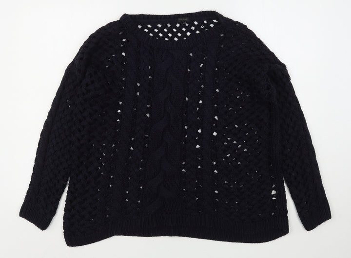 River Island  Womens Blue Round Neck  Acrylic Pullover Jumper Size 8