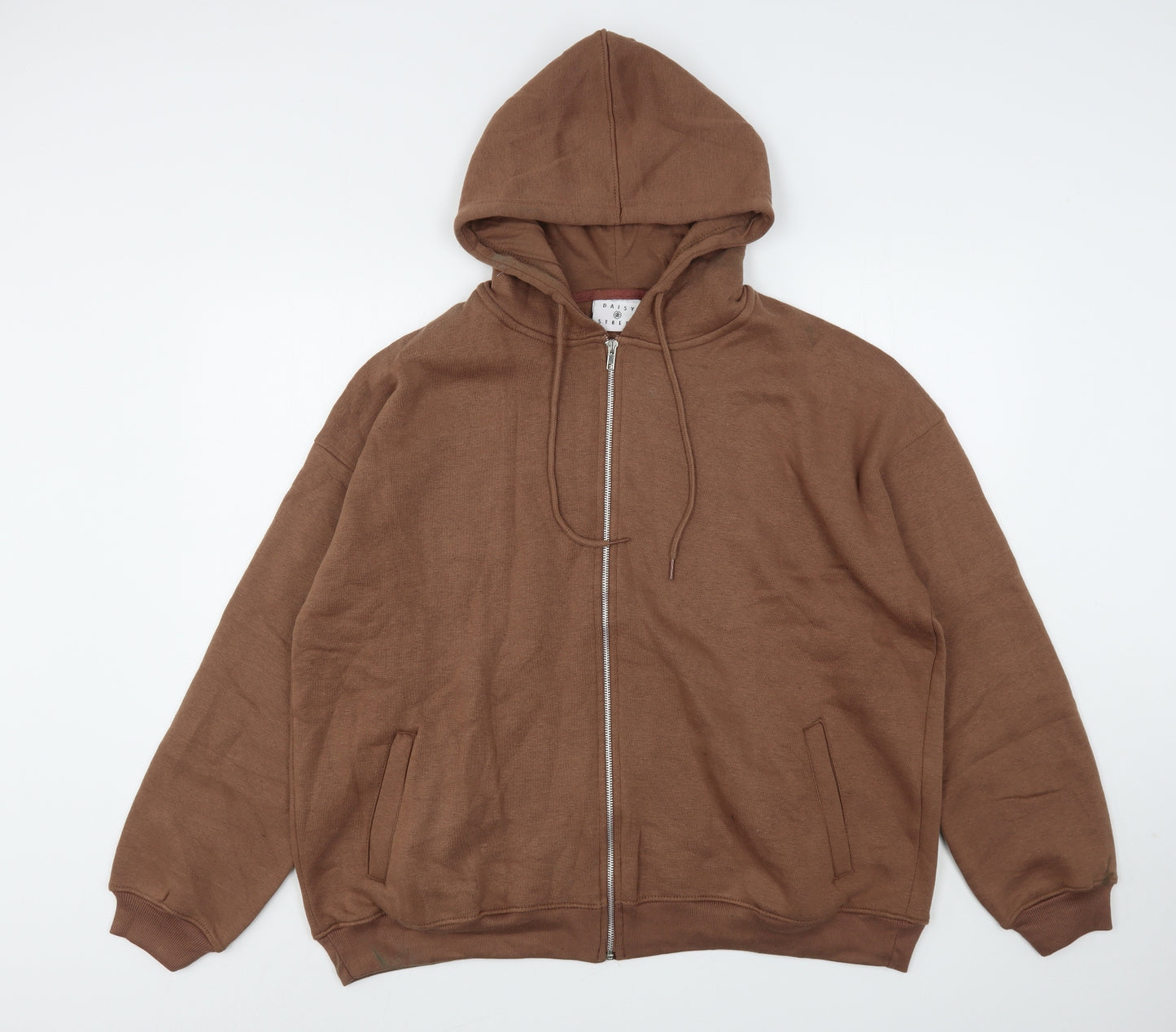 Daisy Street Womens Brown  Polyester Full Zip Hoodie Size 14