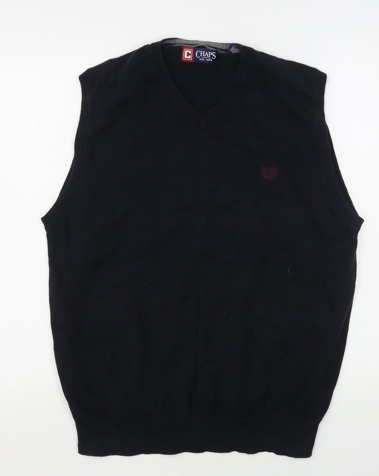 Champs Mens Blue V-Neck  Cotton Vest Jumper Size L