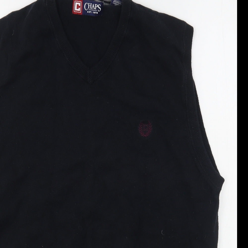 Champs Mens Blue V-Neck  Cotton Vest Jumper Size L