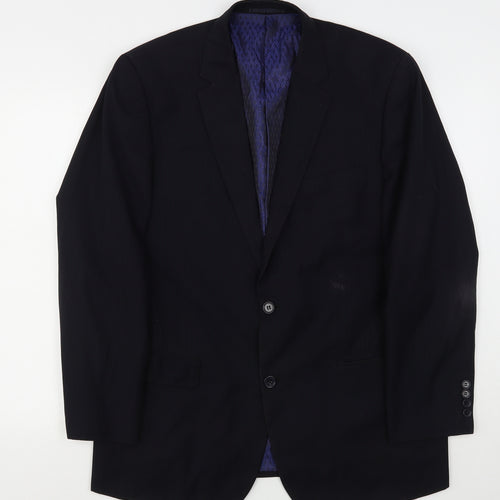 Skopes Mens Black Striped Polyester Jacket Suit Jacket Size 42