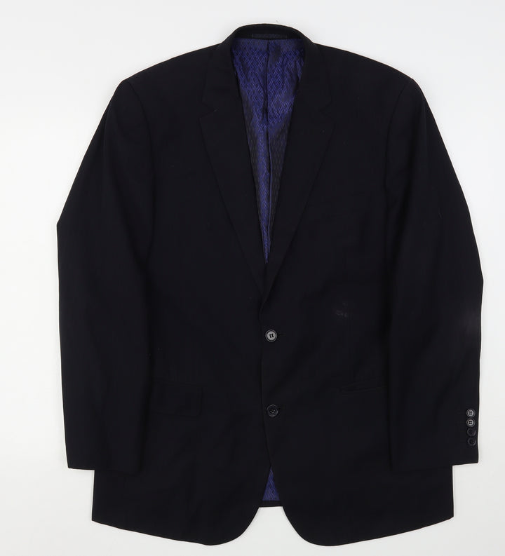 Skopes Mens Black Striped Polyester Jacket Suit Jacket Size 42