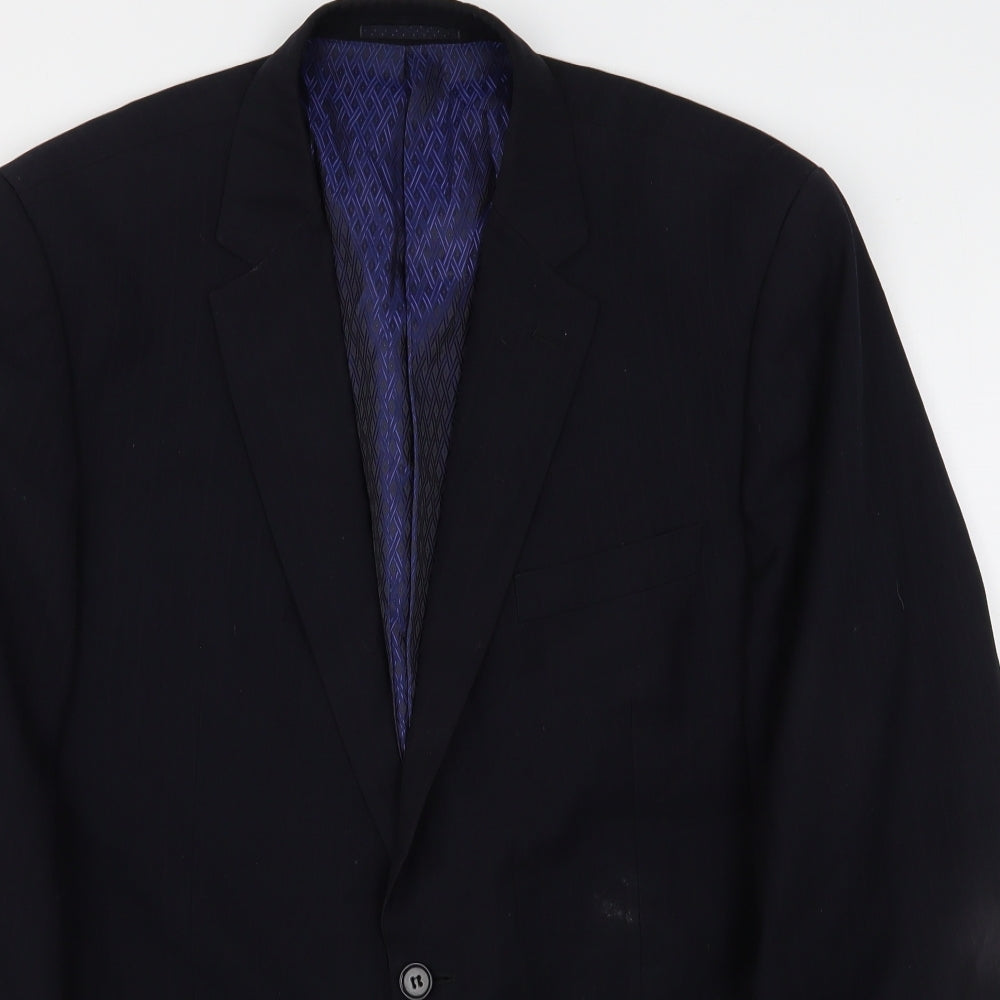 Skopes Mens Black Striped Polyester Jacket Suit Jacket Size 42