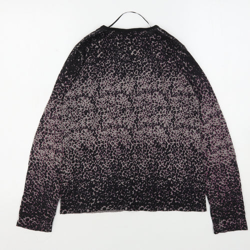 F&F Womens Multicoloured Round Neck Animal Print Acrylic Cardigan Jumper Size 8