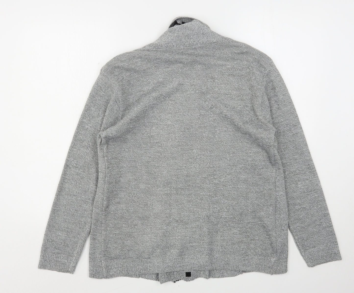 Unique Style Womens Grey Round Neck  Acrylic Pullover Jumper Size M   - Jumper with cardigan