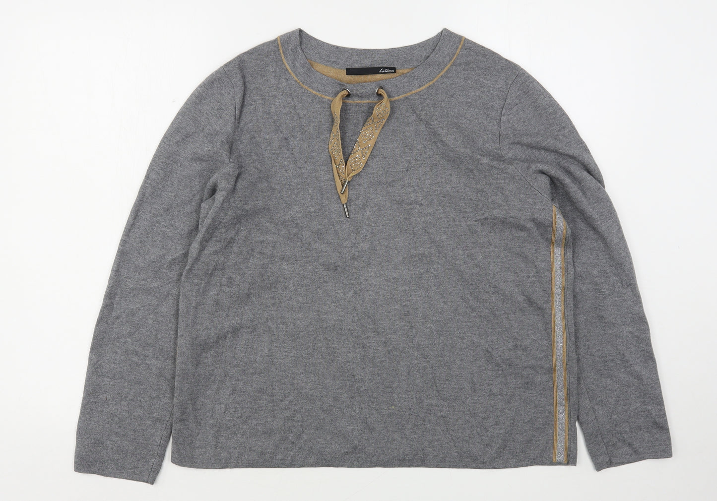 Le Comte Womens Grey  Viscose Pullover Sweatshirt Size 16