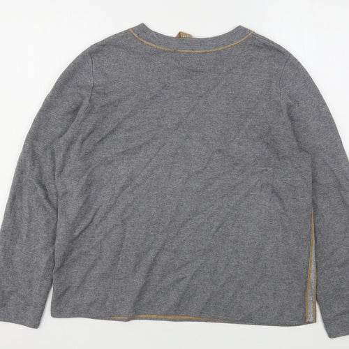 Le Comte Womens Grey  Viscose Pullover Sweatshirt Size 16