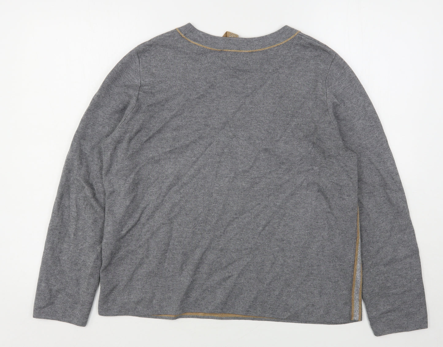 Le Comte Womens Grey  Viscose Pullover Sweatshirt Size 16